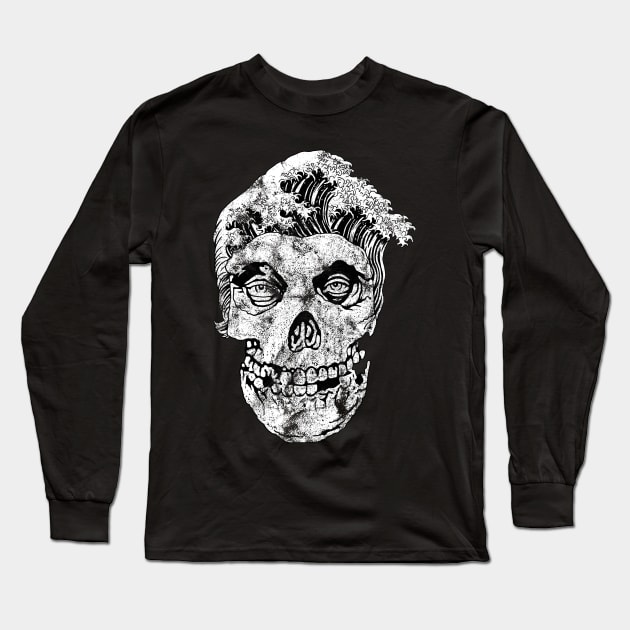 Skull Head Waves Long Sleeve T-Shirt by FUMANTO